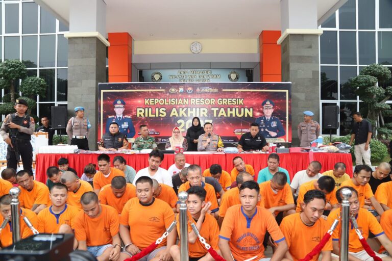 Ratusan Kasus Tindak Pidana di Gresik Berhasil Diungkap Sepanjang 2023