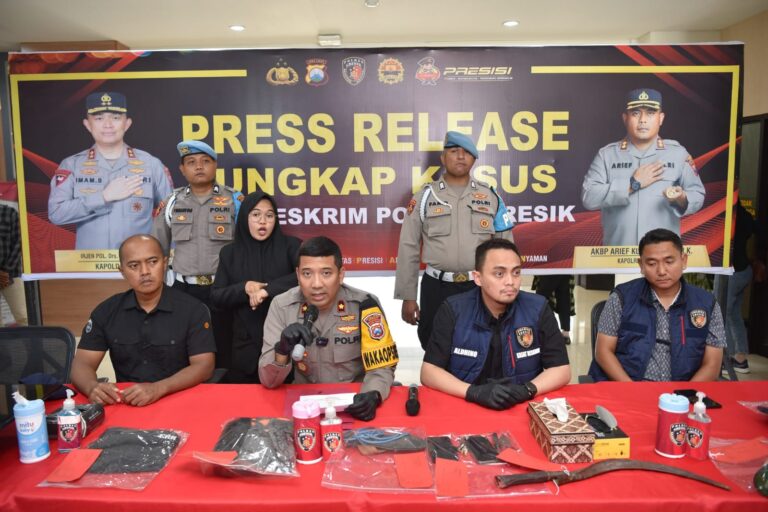 Polres Gresik Berhasil Ungkap Sejumlah Kasus, Pengeroyokan Hingga Pencurian
