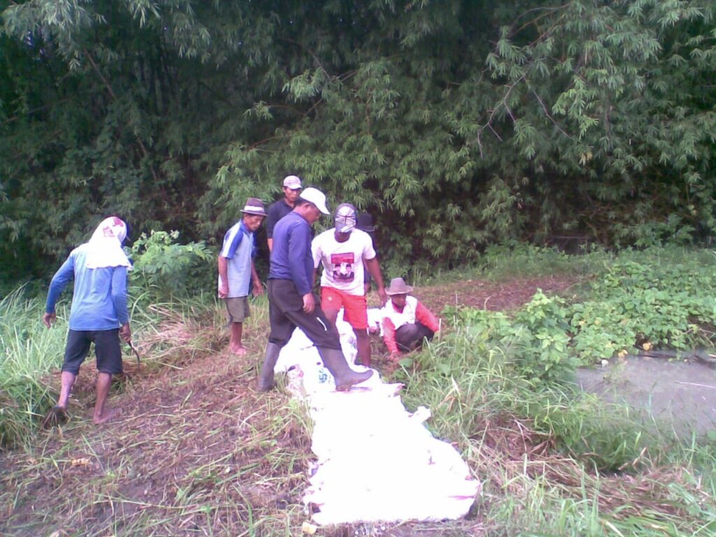 Kerap Kebanjiran, Warga Desa Babaksari Gotong Royong Bangun Tanggul di Dusun Petissari