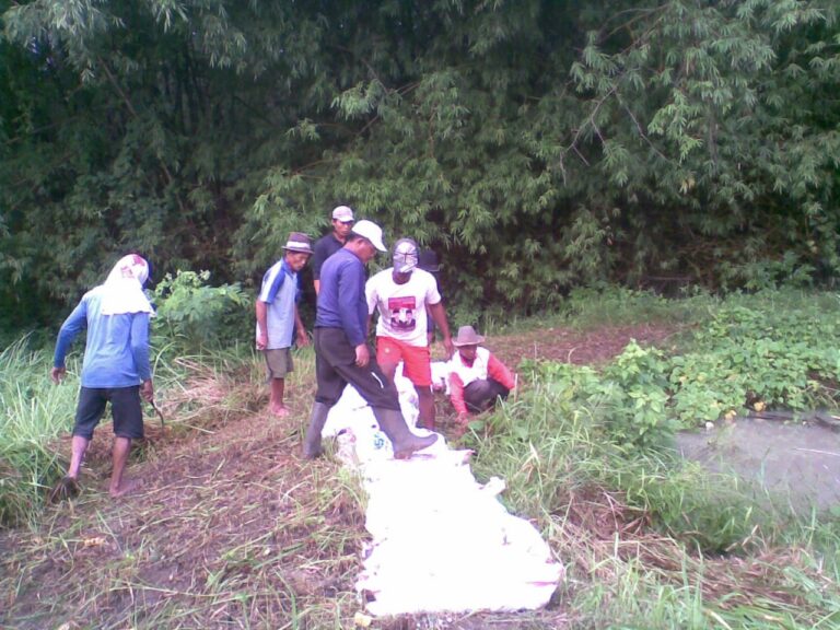 Kerap Kebanjiran, Warga Desa Babaksari Gotong Royong Bangun Tanggul di Dusun Petissari