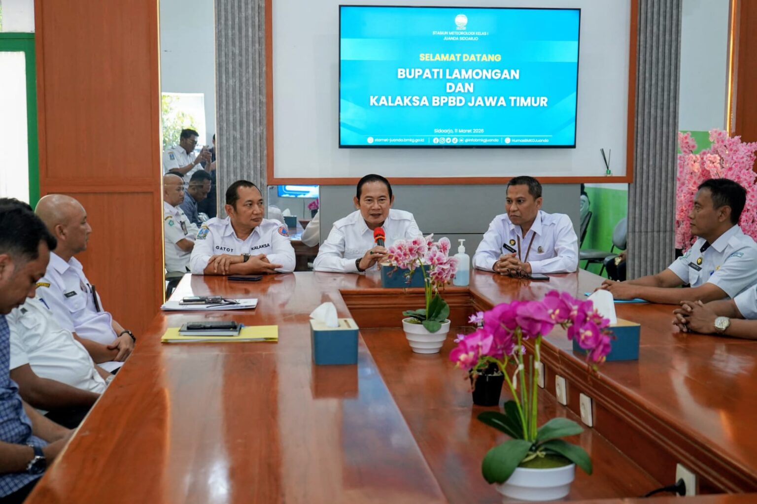 Bupati Lamongan Lakukan Audiensi Bersama BPBD dan BMKG Jatim Terkait Penanganan Banjir